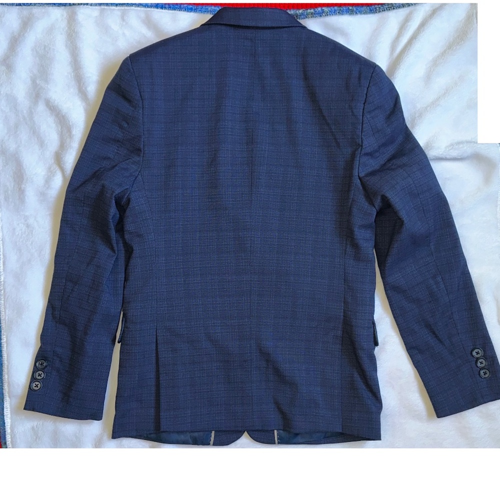 Andrew Marc Kids' Navy Plaid Suit Size 12 - Picture 10 of 16